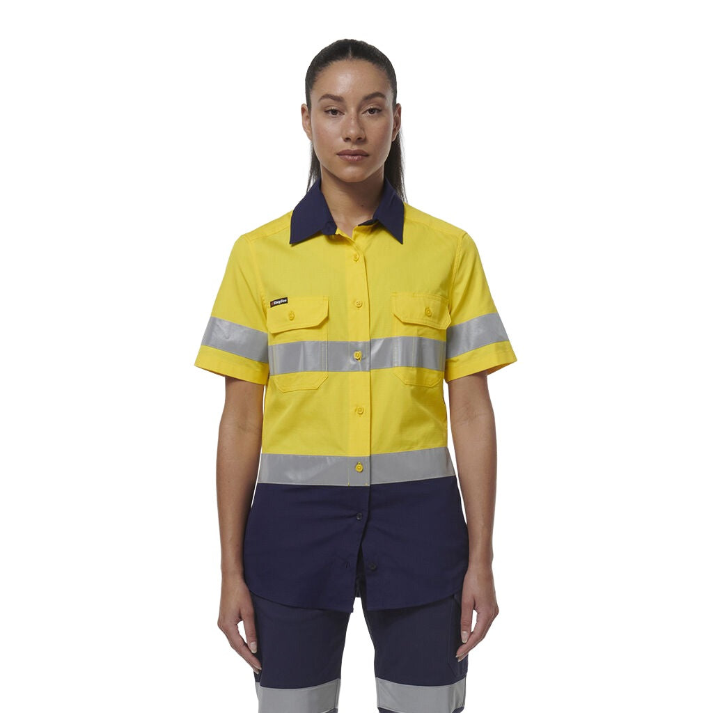 King Gee Women's Workcool Vented Reflective Short Sleeve Shirt (K44229)