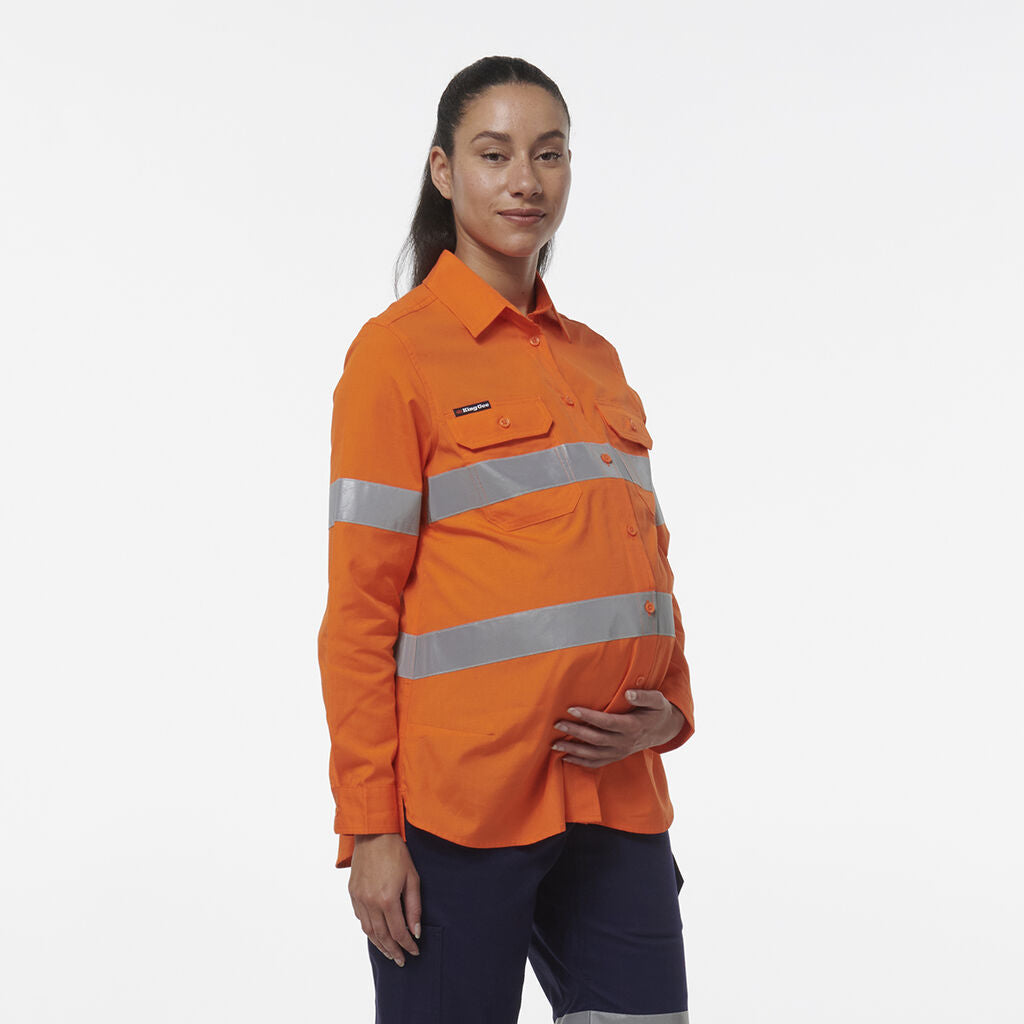 King Gee Women's Workcool Maternity Reflective Shirt (K44235)