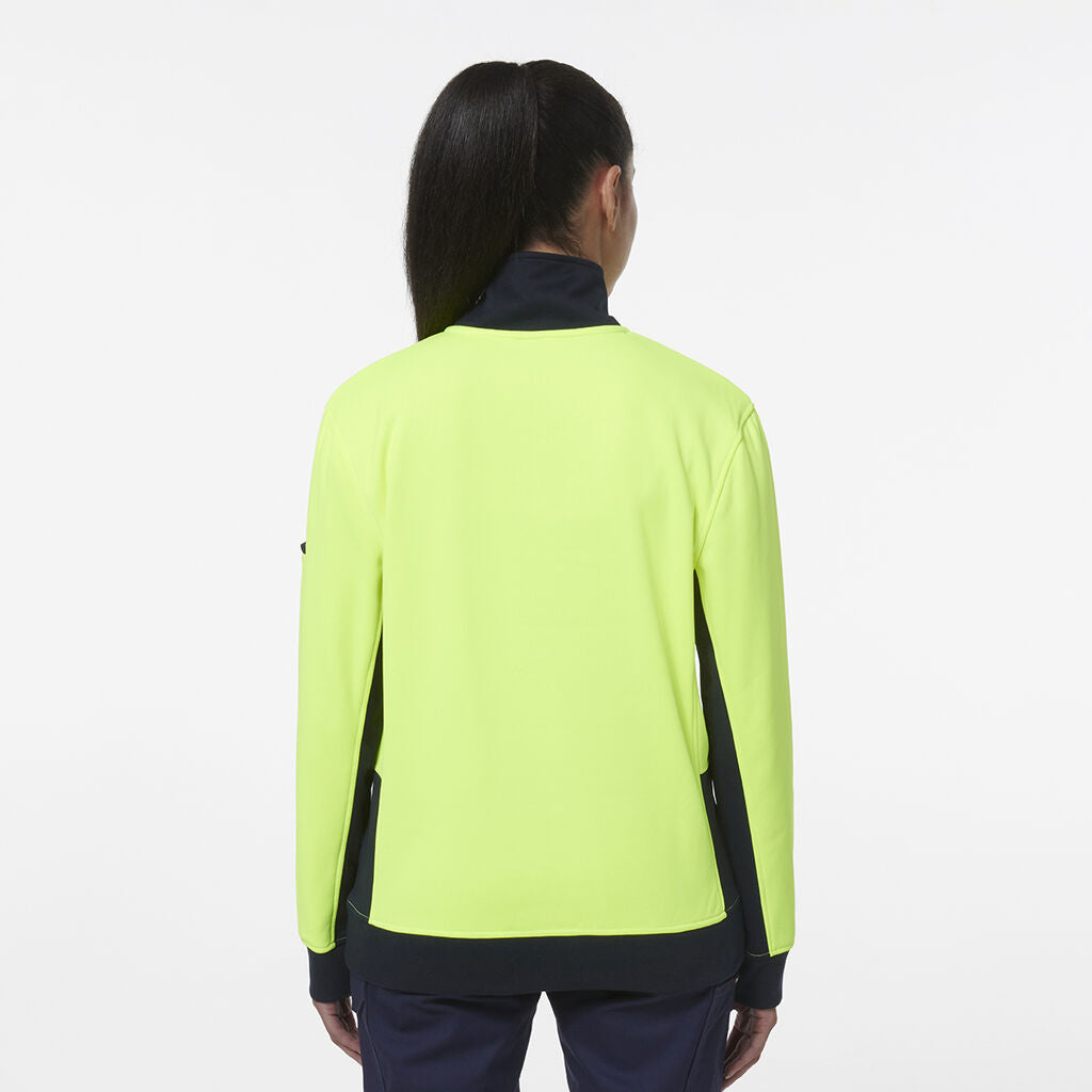 King Gee Women's Spliced Hi Vis 1/4 Zip Fleece (K45008)