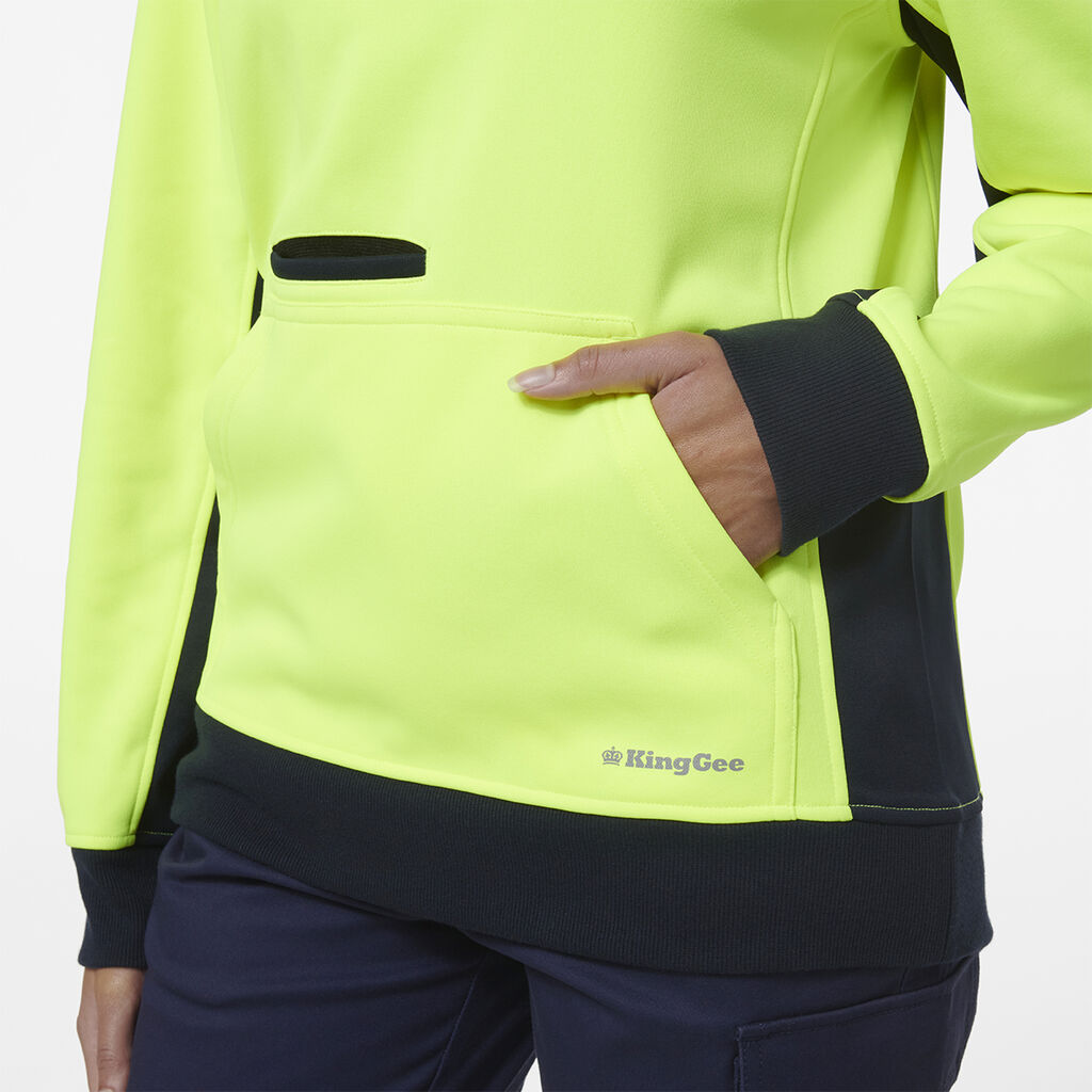 King Gee Women's Spliced Hi Vis 1/4 Zip Fleece (K45008)