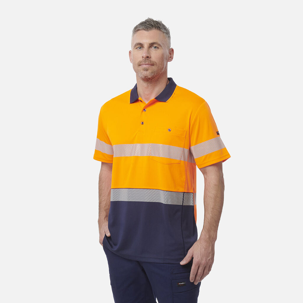 King Gee Workcool Hyperfreeze Spliced Polo Short Sleeve with Segmented Tape (K54215 )