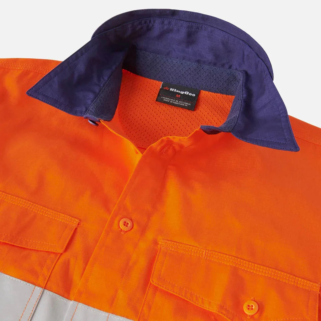 KingGee Workcool 2 Hi-Vis Reflective Spliced Shirt Long Sleeve (K54880)