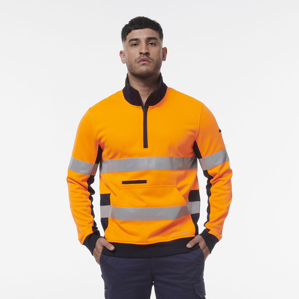 King Gee Hi Vis Reflective Spliced 1/4 Zip Fleece (K55040)