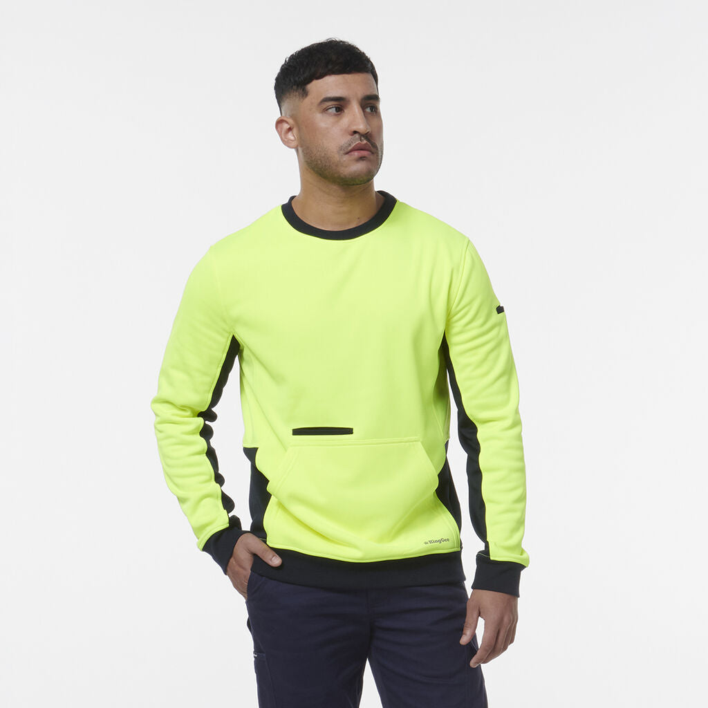 King Gee Hi Vis Spliced Crew Neck Fleece (K55062)