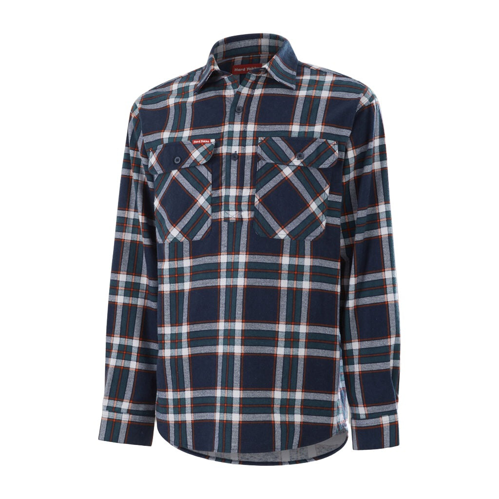 Hardyakka Core Long Sleeve Closed Front Check Flannel Shirt (Y04006)