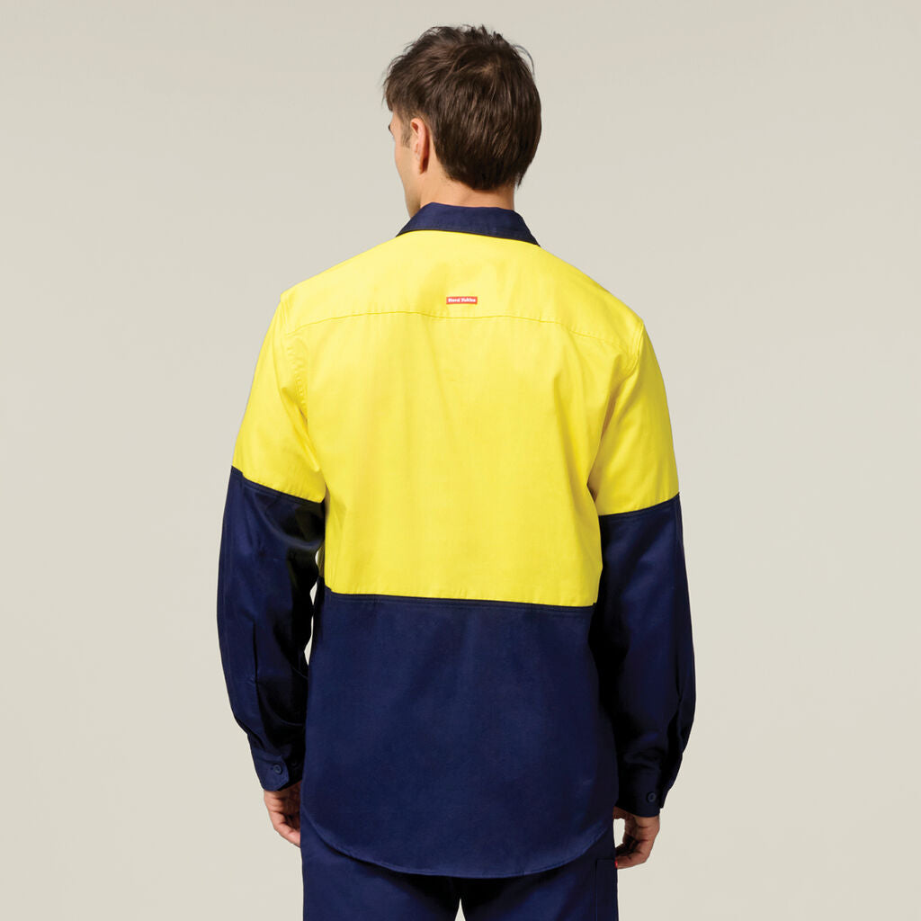 Hard Yakka Core Hi-Vis Long Sleeve Heavyweight Cotton Drill Shirt (Y04605)