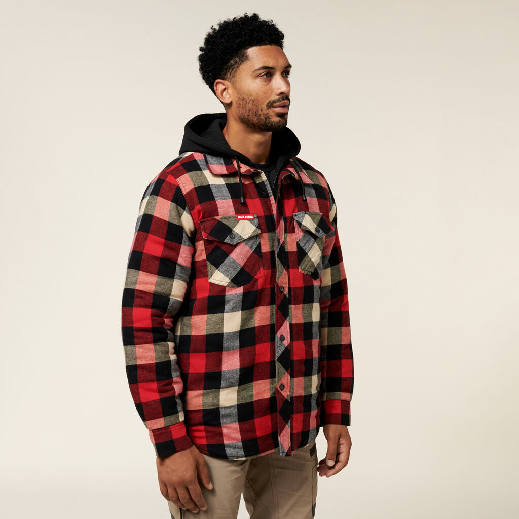 Hard Yakka Quilted Flannel Hooded Shacket (Y06690)