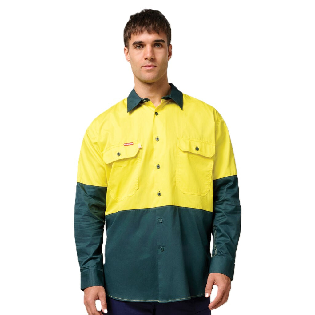 Hard Yakka Core Hi-Vis 2 Tone Vented Long Sleeve Shirt (Y07558)