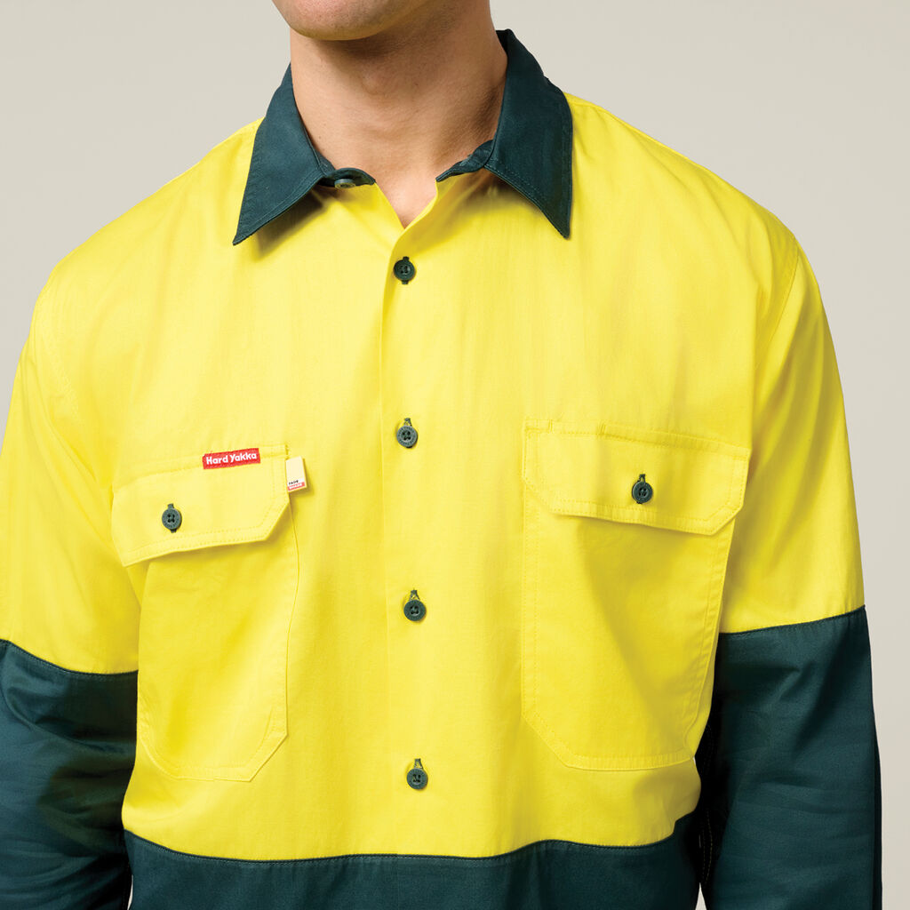 Hard Yakka Core Hi-Vis 2 Tone Vented Long Sleeve Shirt (Y07558)