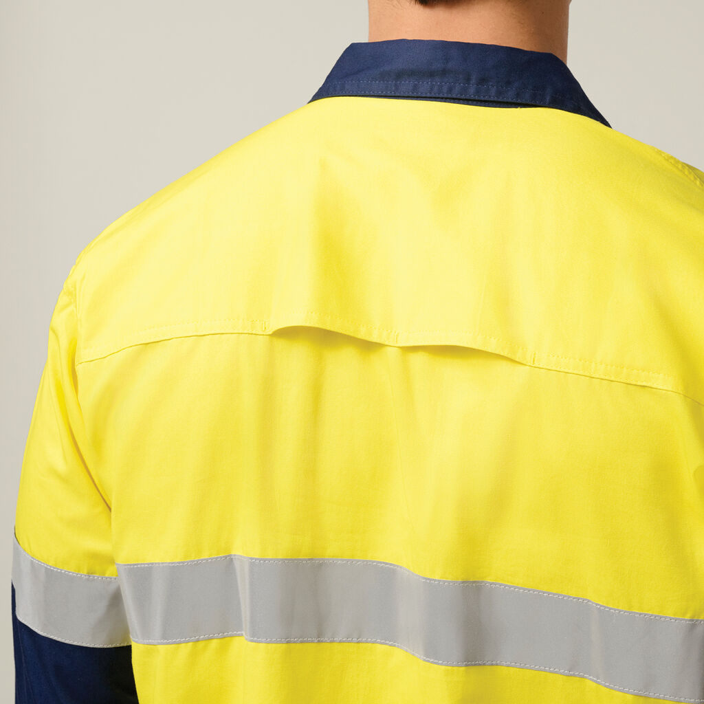 Hard Yakka Core Hi-vis 2 Tone Vented Taped Long Sleeve Cotton Shirt (Y07978)