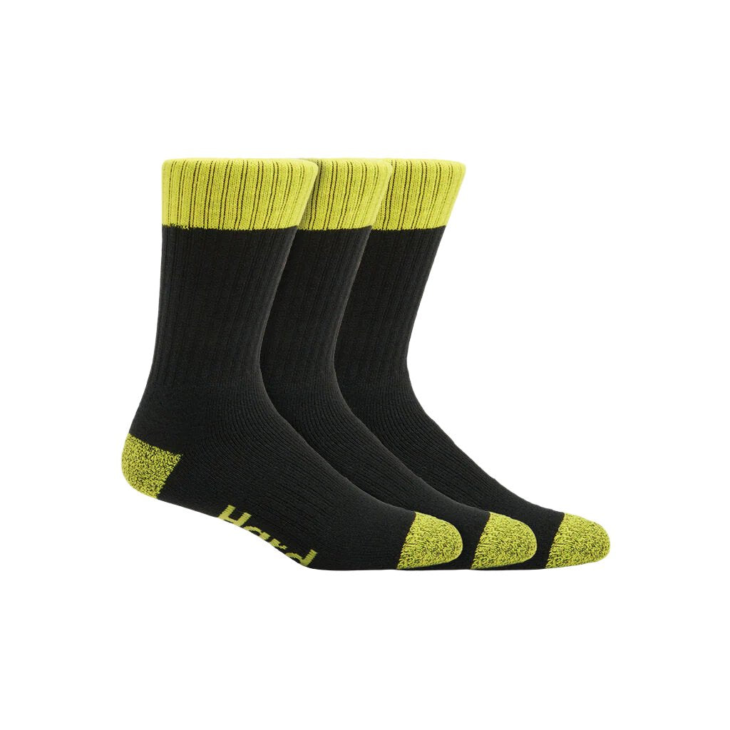 Hard Yakka Core Hi Vis Work Crew Sock - 3 Pack (Y20014)