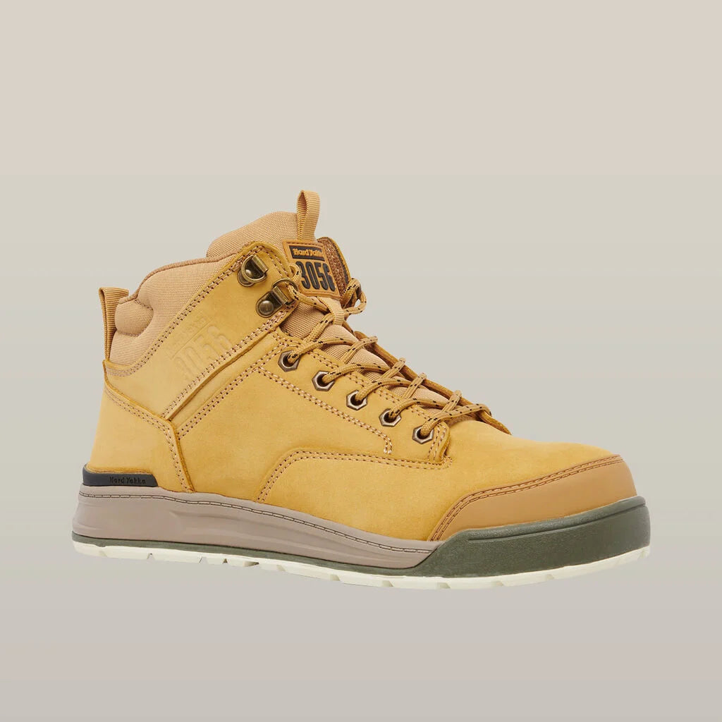 Hard Yakka 3056 Lace Up & Side Zip Steel Toe Safety Boot - Wheat (Y60200)