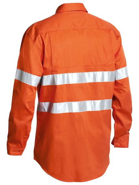 Bisley Taped Hi Vis Cool Lightweight Drill Shirt - Long Sleeve-(BS6897)